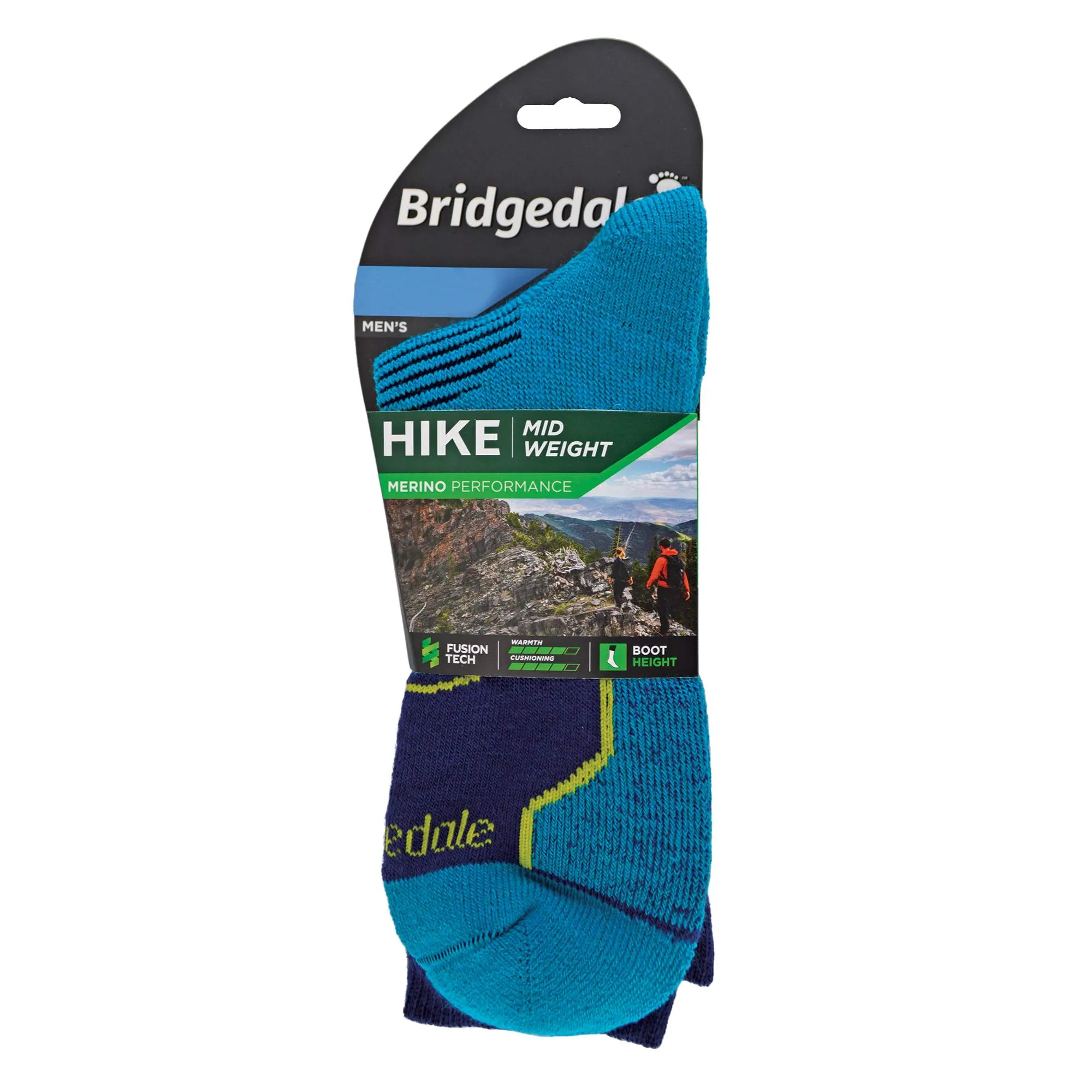 1 Pack Mens Hiking Midweight Merino Wool Boot Socks
