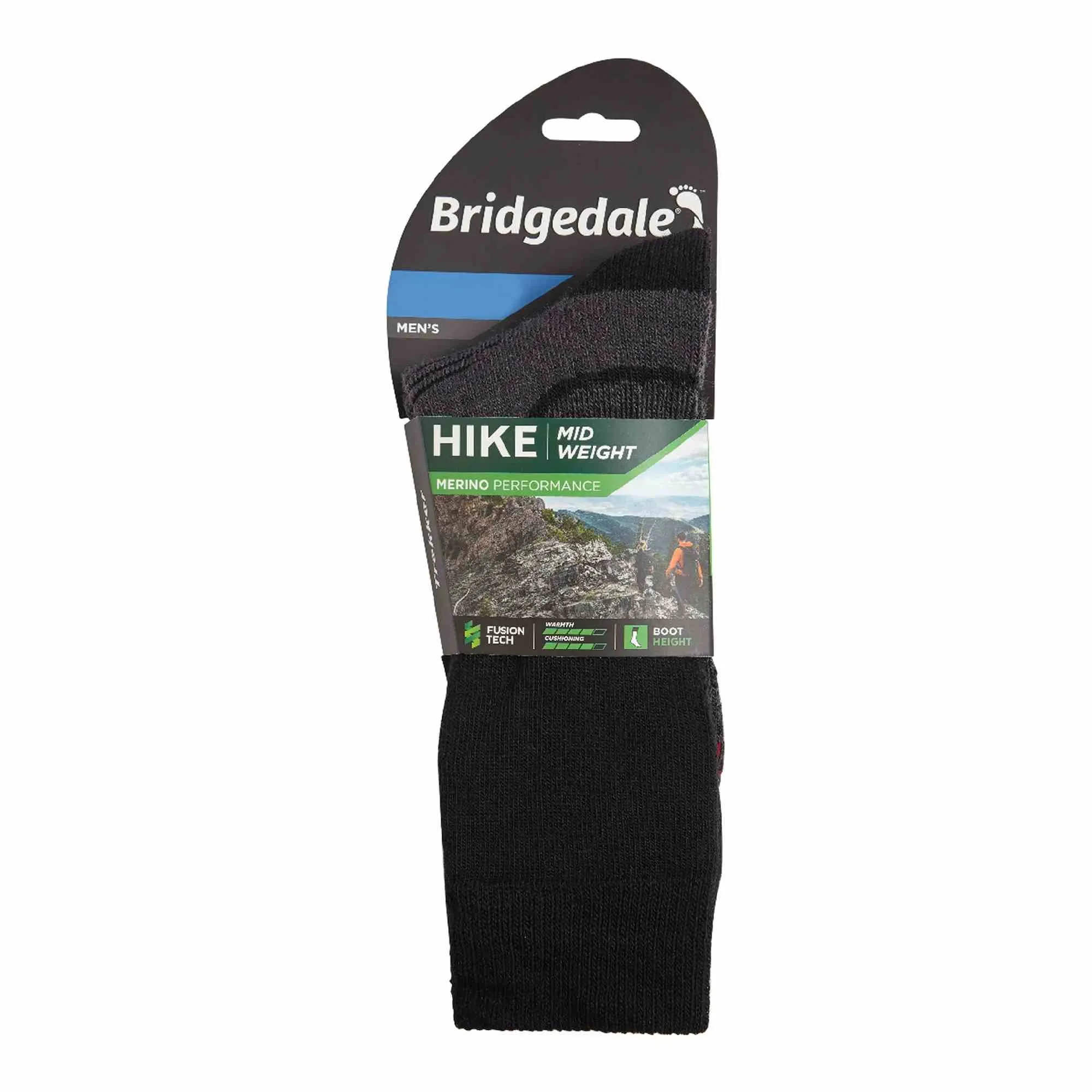 1 Pack Mens Hiking Midweight Merino Wool Boot Socks