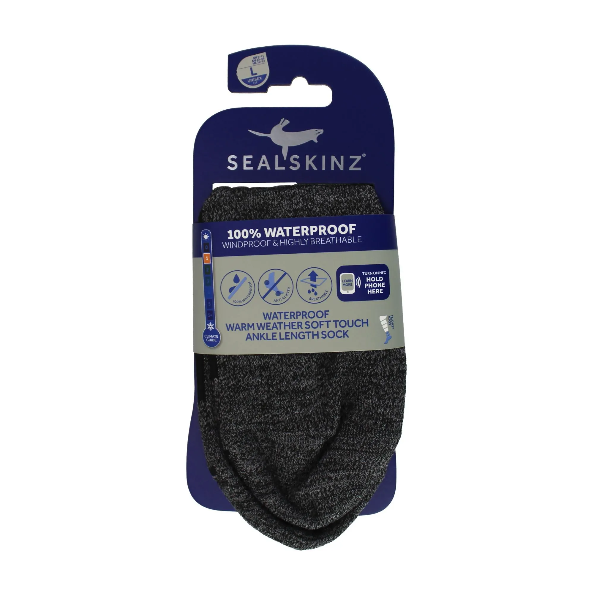 1 Pack Mens Waterproof Warm Weather Soft Touch Ankle Socks