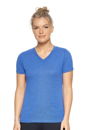AA202 Performance Heather V-Neck Tee