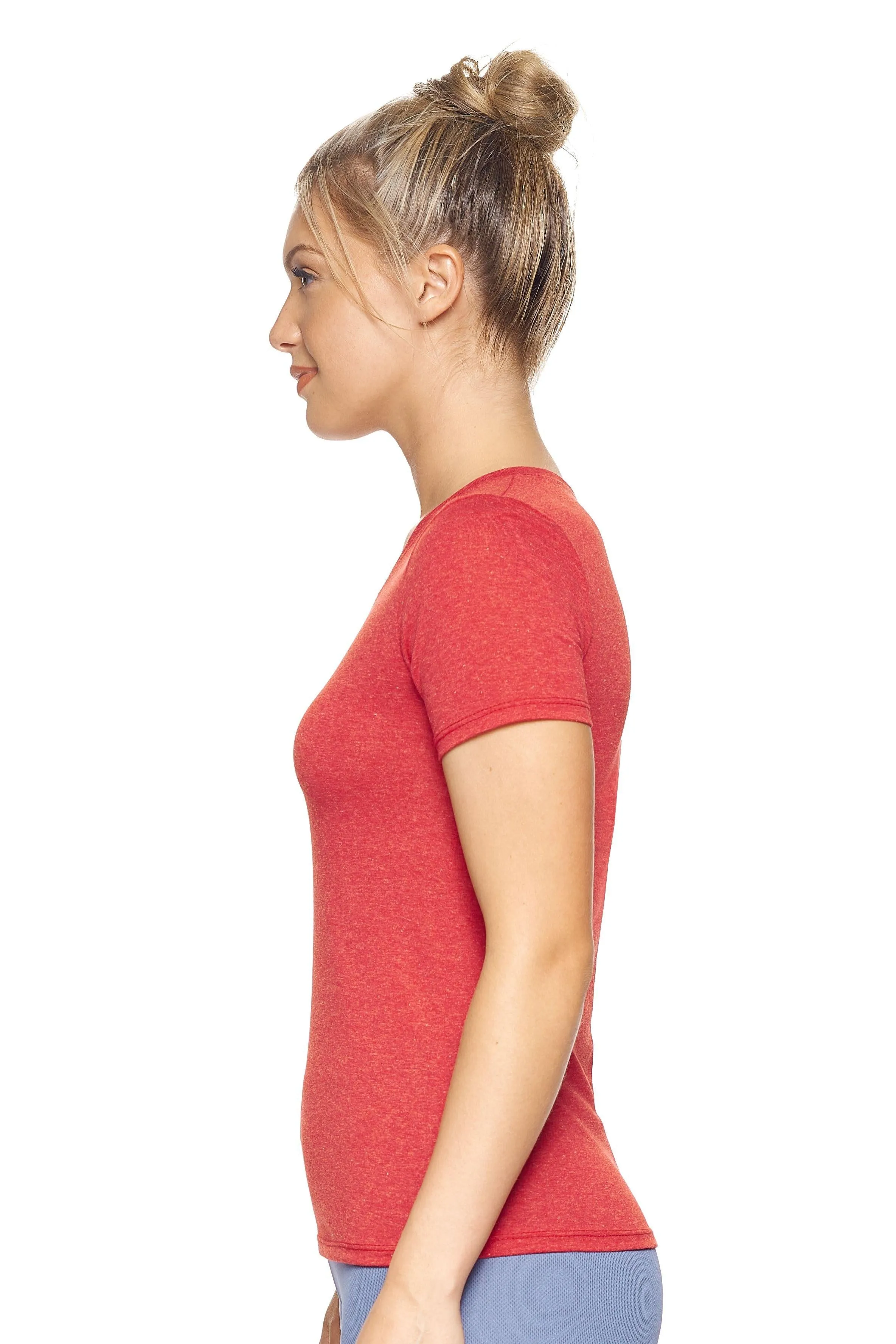 AA202 Performance Heather V-Neck Tee