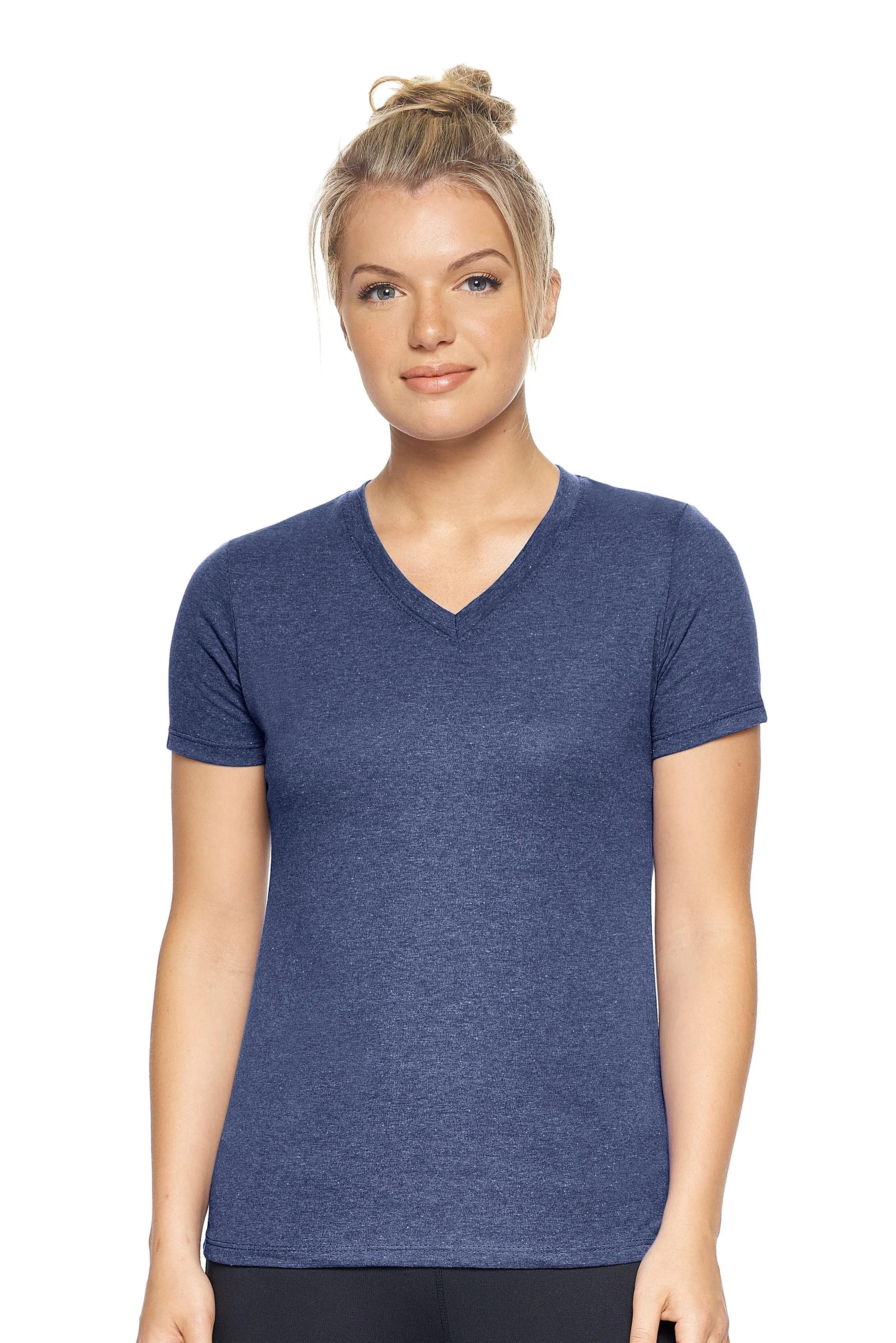 AA202 Performance Heather V-Neck Tee