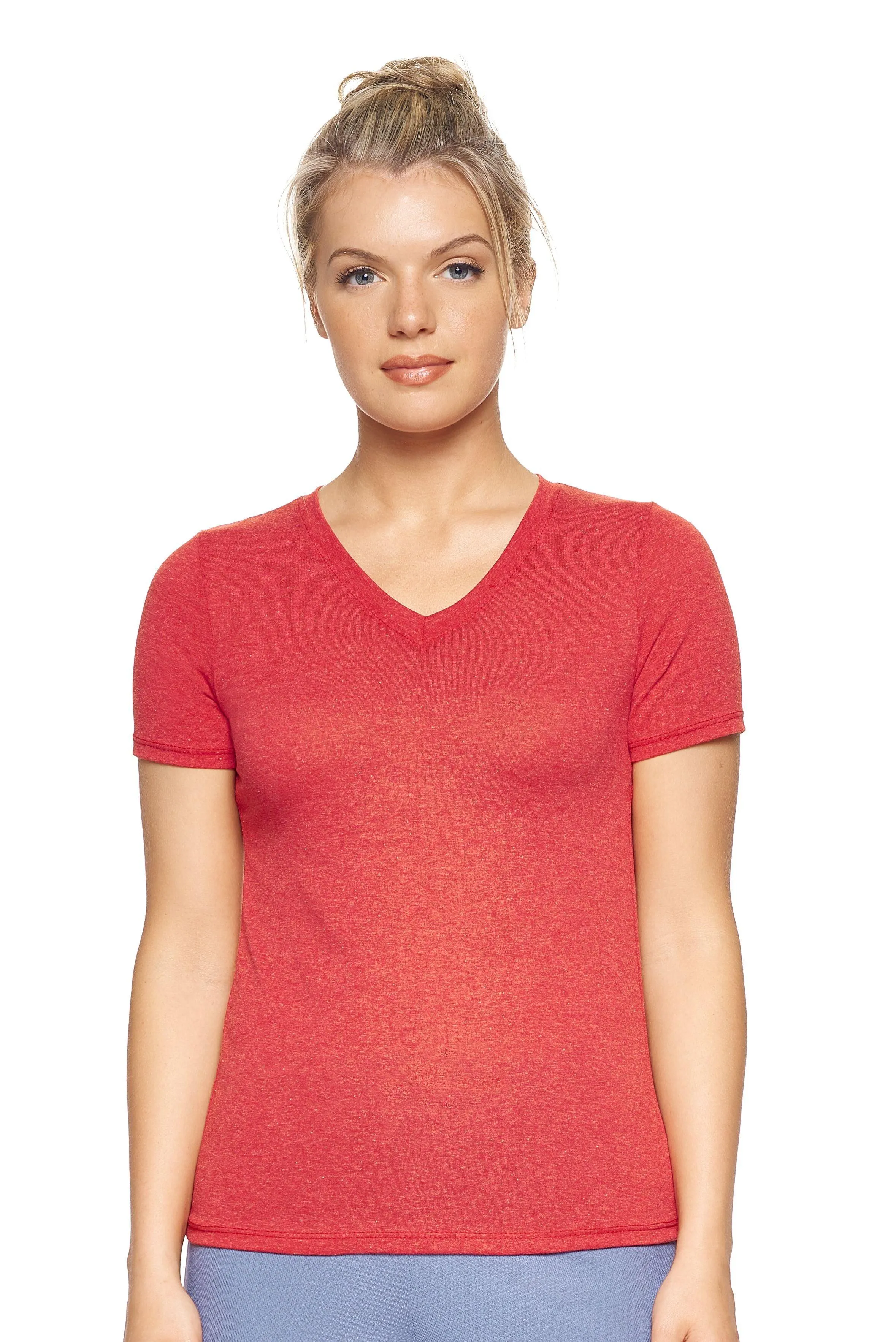 AA202 Performance Heather V-Neck Tee