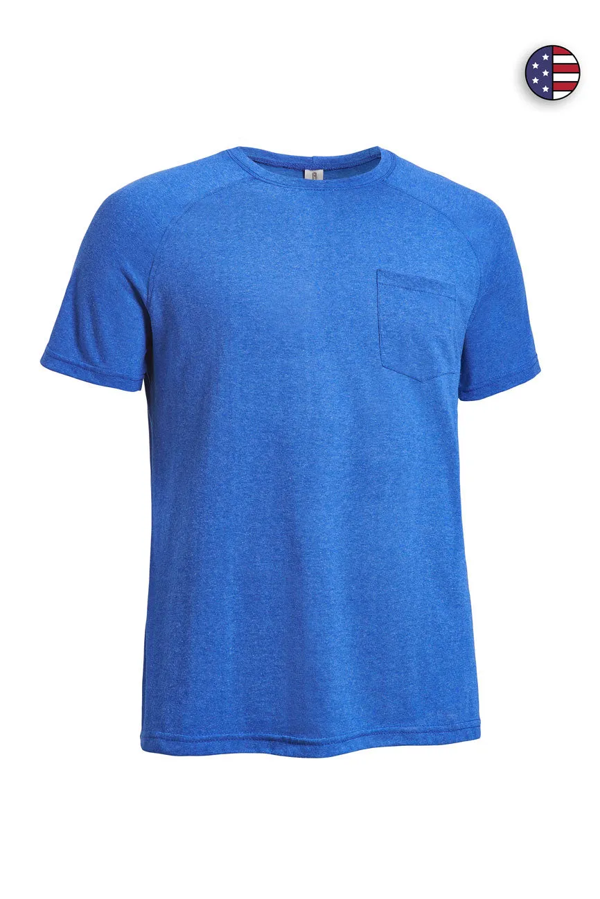 AA821 Performance Heather Raglan Crewneck