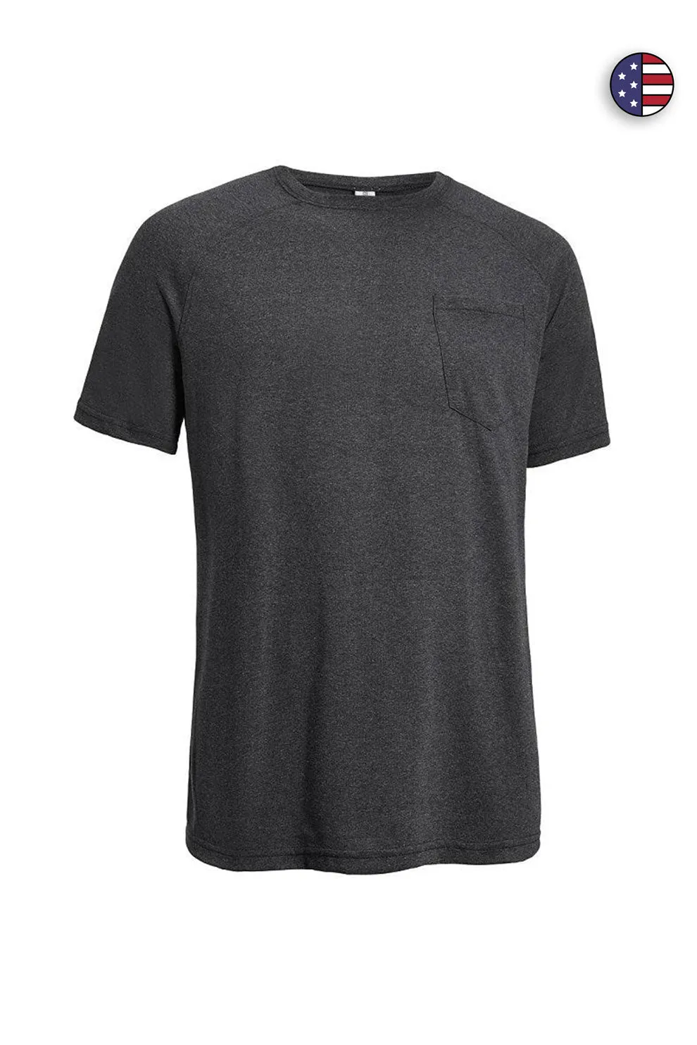 AA821 Performance Heather Raglan Crewneck