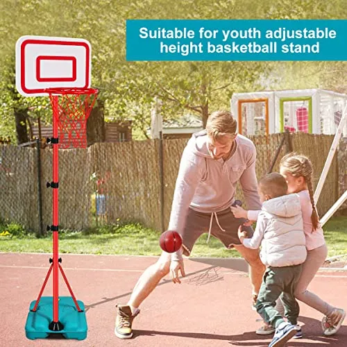 Adjustable Kids Basketball Hoop Stand - Indoor/Outdoor Mini Hoop Goal for Boys Girls ToddlersAdjustable Kids Basketball Hoop Stand