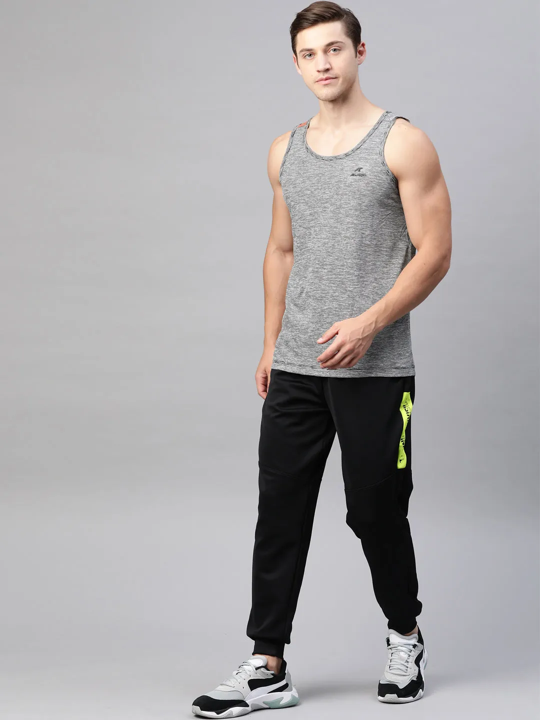 Alcis Men's Printed Black Tshirts