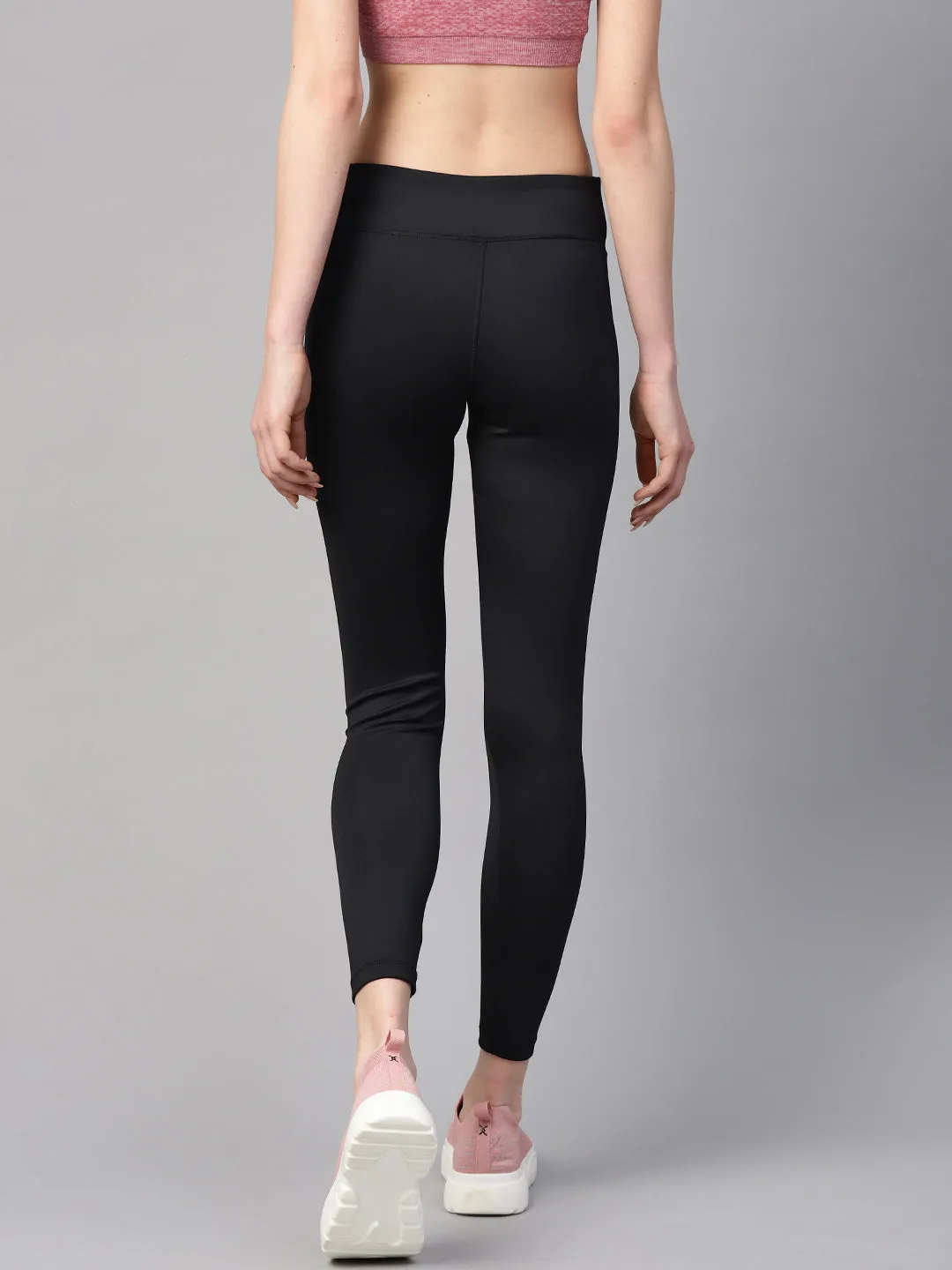 Alcis Women Black Solid Tights
