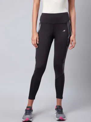 Alcis Women Black Solid Training Tights