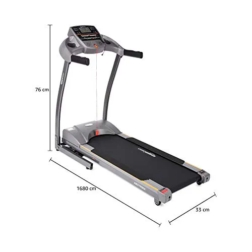 AmazonBasics DC Motorized Treadmill with 15% Auto Incline, 1.5 HP Continuous and 3.0 Peak Power, Max Speed 16 kmph, Max Weight 110 Kg (Black & Grey)