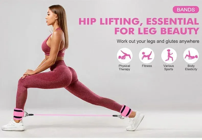 Ankle Strap Resistance Bands Hip Leg Strength Pull Rope Fitness Elastic Training Home Yoga Pilate Crossfit Workout Gym Equipment