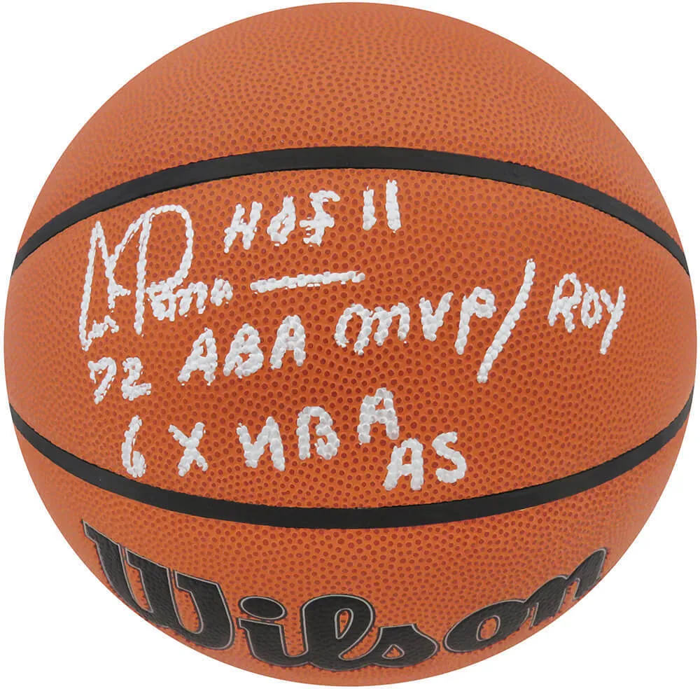 Artis Gilmore Signed Wilson I/O NBA Basketball w/3-INSCRIPTIONS - (SCHWARTZ COA)