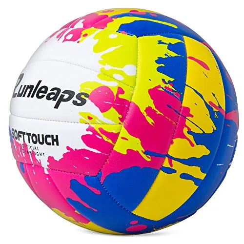 Beach Volleyball Official Size 5 - Runleaps Soft Waterproof Volleyball Sand Sports PU Ball for Indoor, Outdoor, Pool, Gym, Training