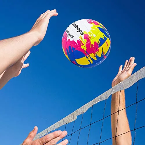 Beach Volleyball Official Size 5 - Runleaps Soft Waterproof Volleyball Sand Sports PU Ball for Indoor, Outdoor, Pool, Gym, Training