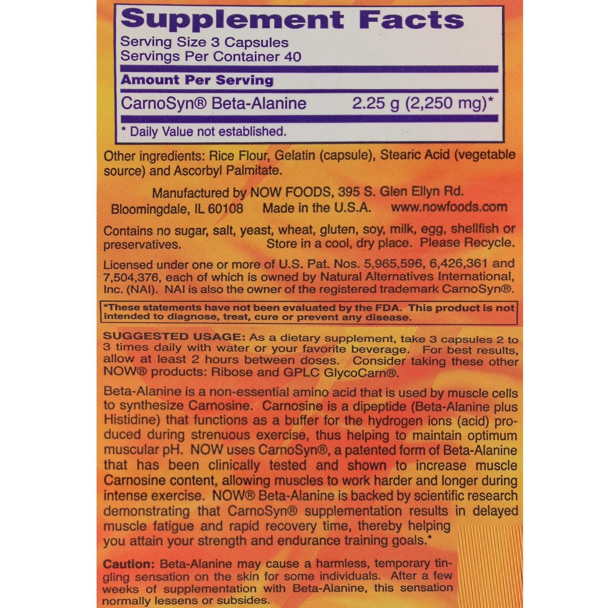 Beta Alanine 750mg