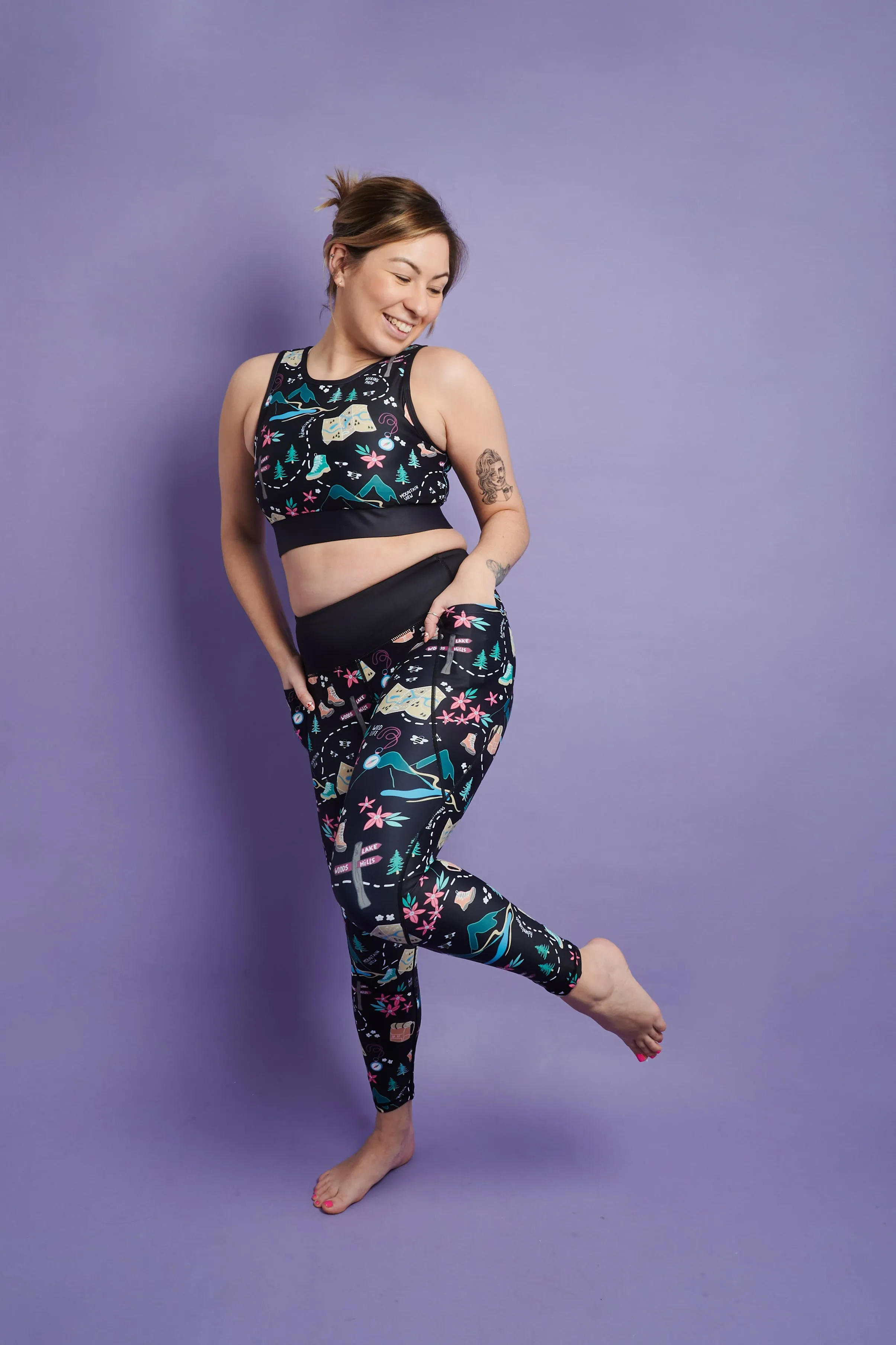 Black Hiking/Walking Sports Bra