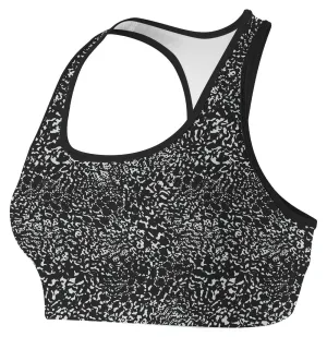 Black leopard Grain Compression Sports Bra