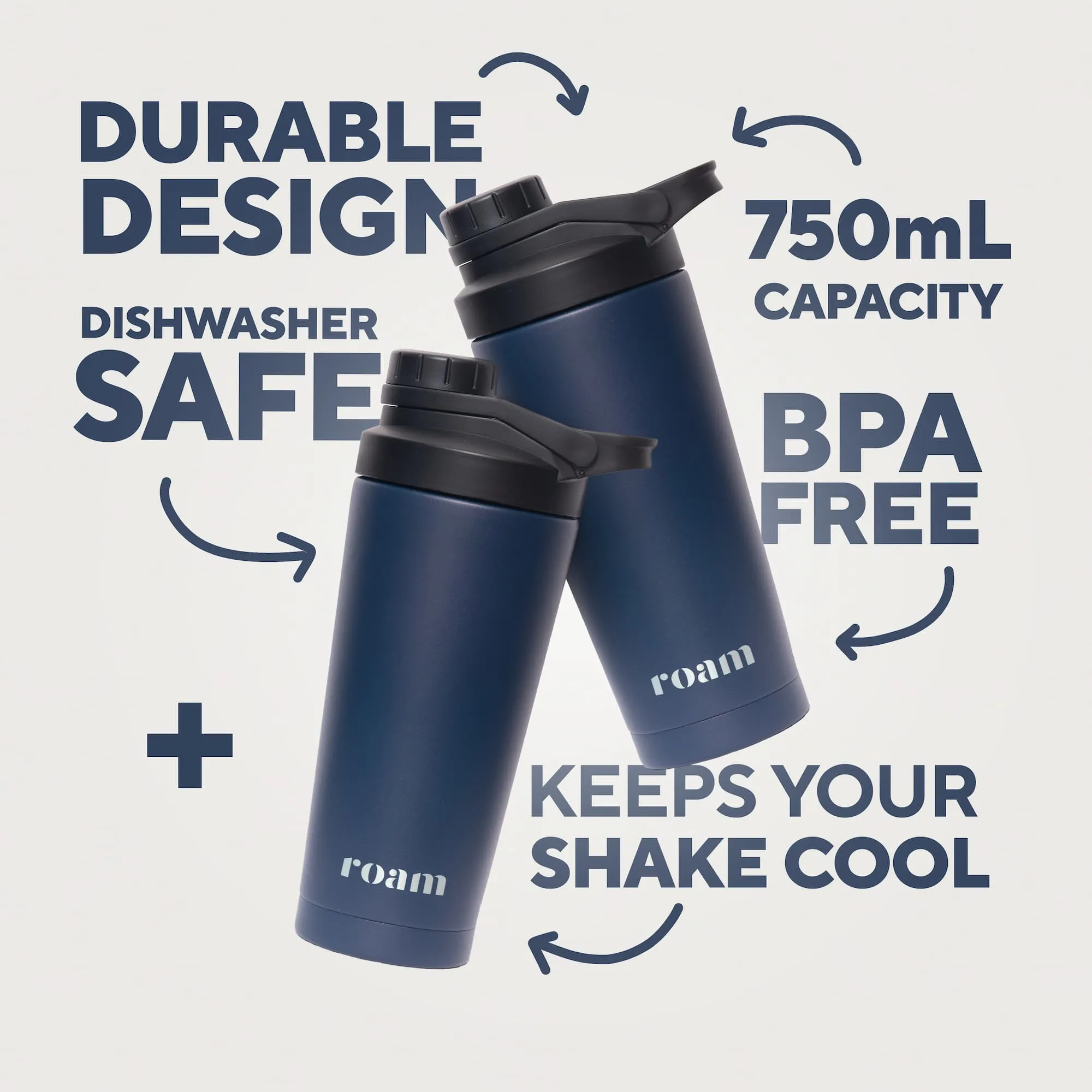 Blue Double-wall Insulated Protein Shaker