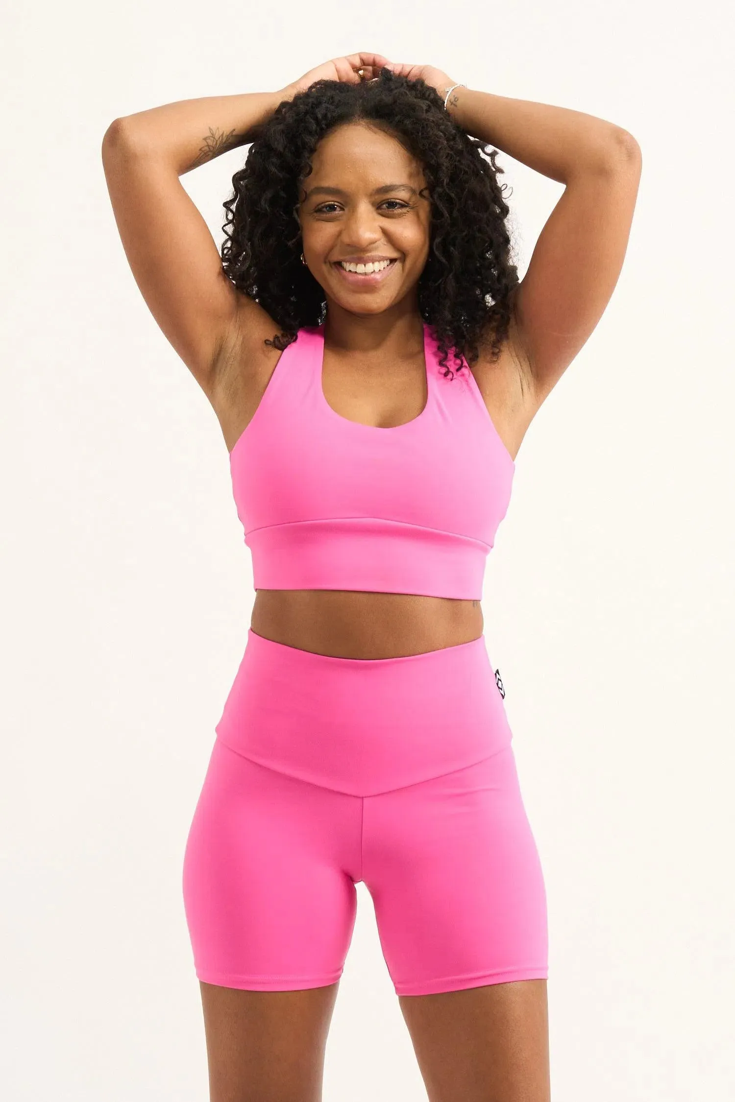 Body Contouring High Waisted Booty Shorts - Candy Pink