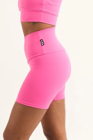 Body Contouring High Waisted Booty Shorts - Candy Pink