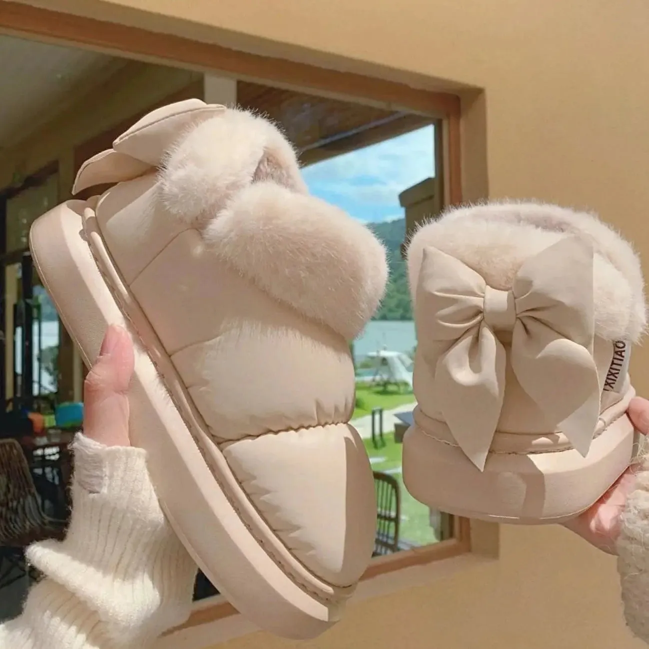 Bow Fur Winter Boots (Waterproof)