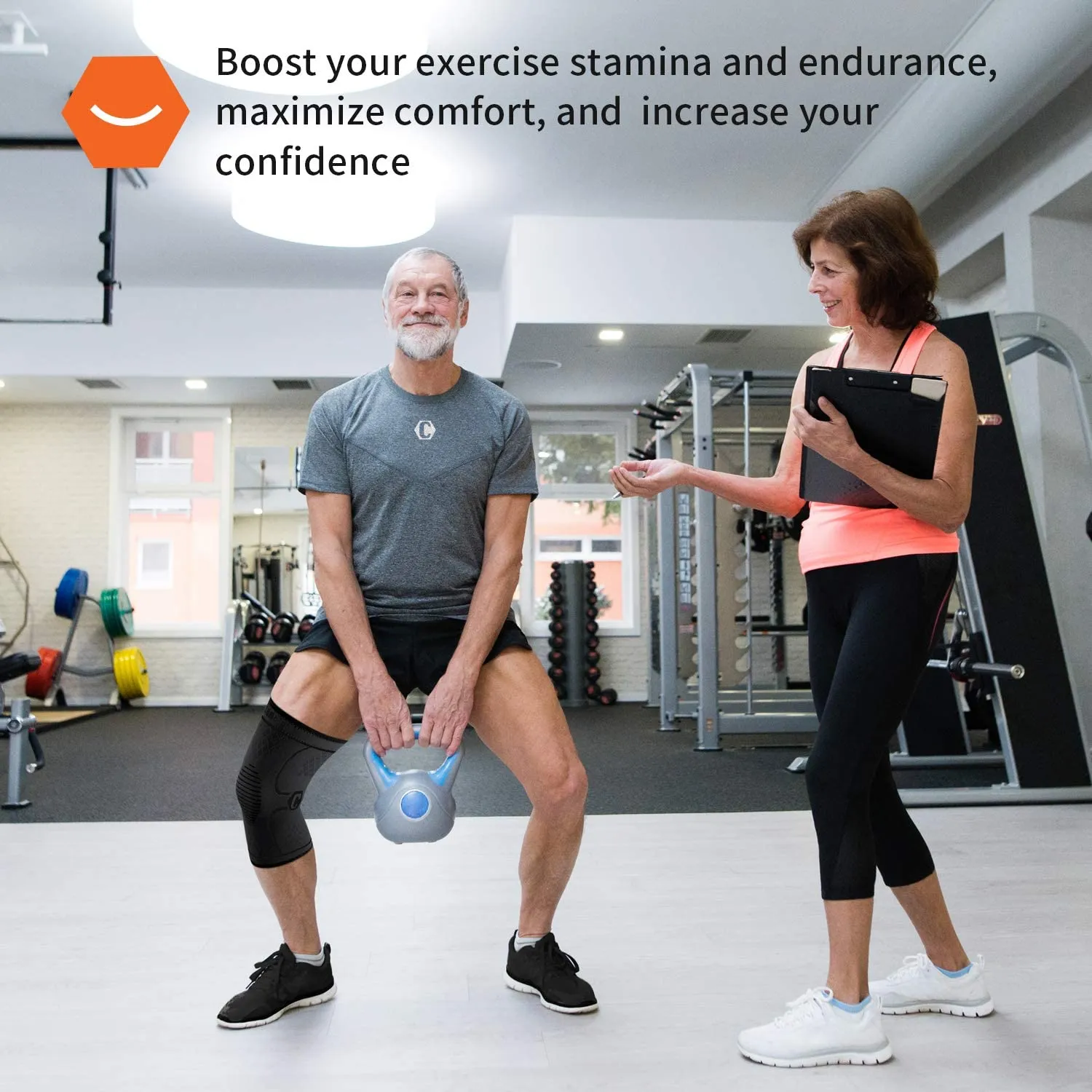 Cambivo Knee Brace Support(2 Pack), Knee Compression Sleeve for Running, Hiking, Basketball, Soccer, Tennis, Relieving Joint Discomfort and Muscle Fatigue, Size Large