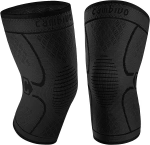 Cambivo Knee Brace Support(2 Pack), Knee Compression Sleeve for Running, Hiking, Basketball, Soccer, Tennis, Relieving Joint Discomfort and Muscle Fatigue, Size Large