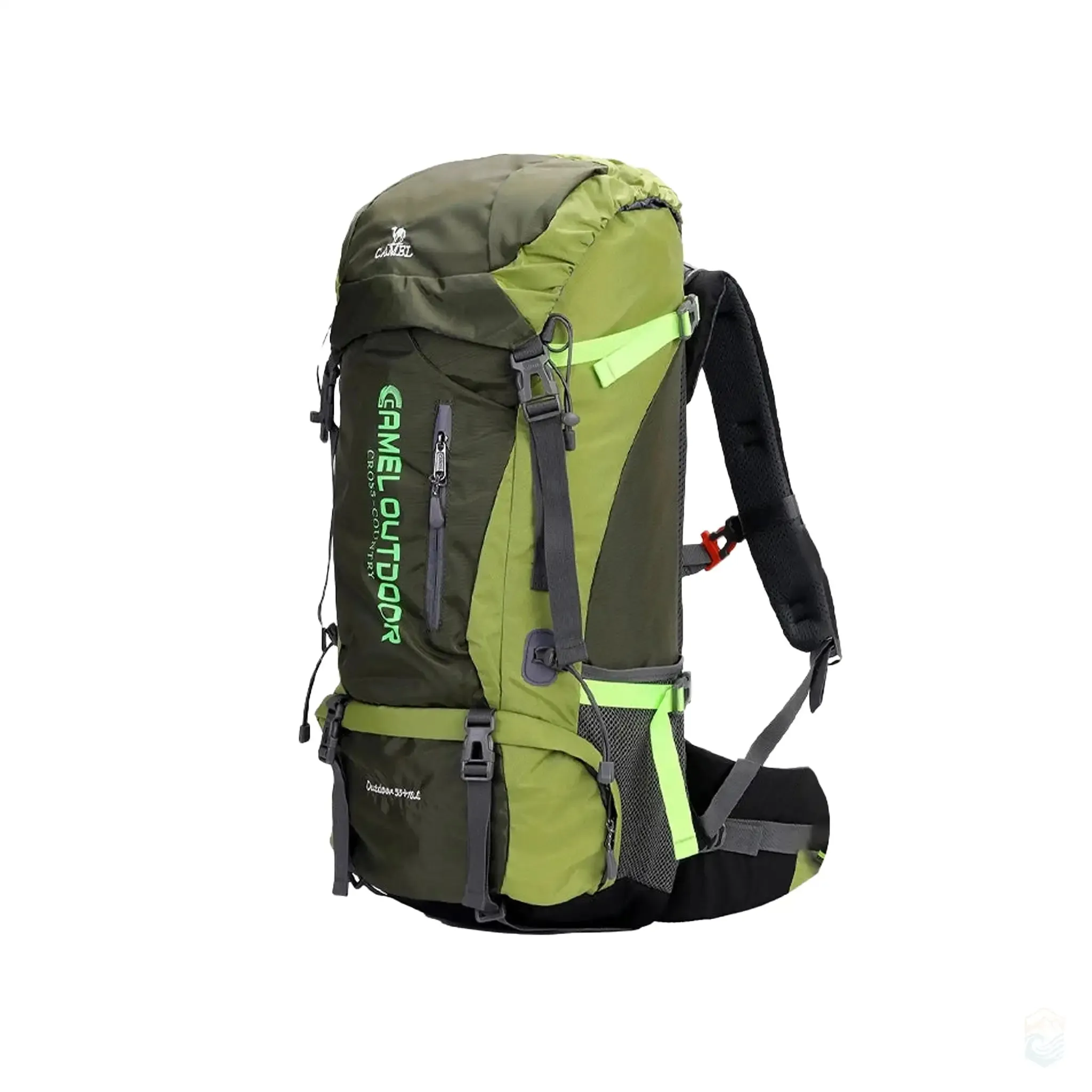 Camel 65L Waterproof Hiking Backpack Large Capacity Outdoor Bag for Camping and Extended Trips