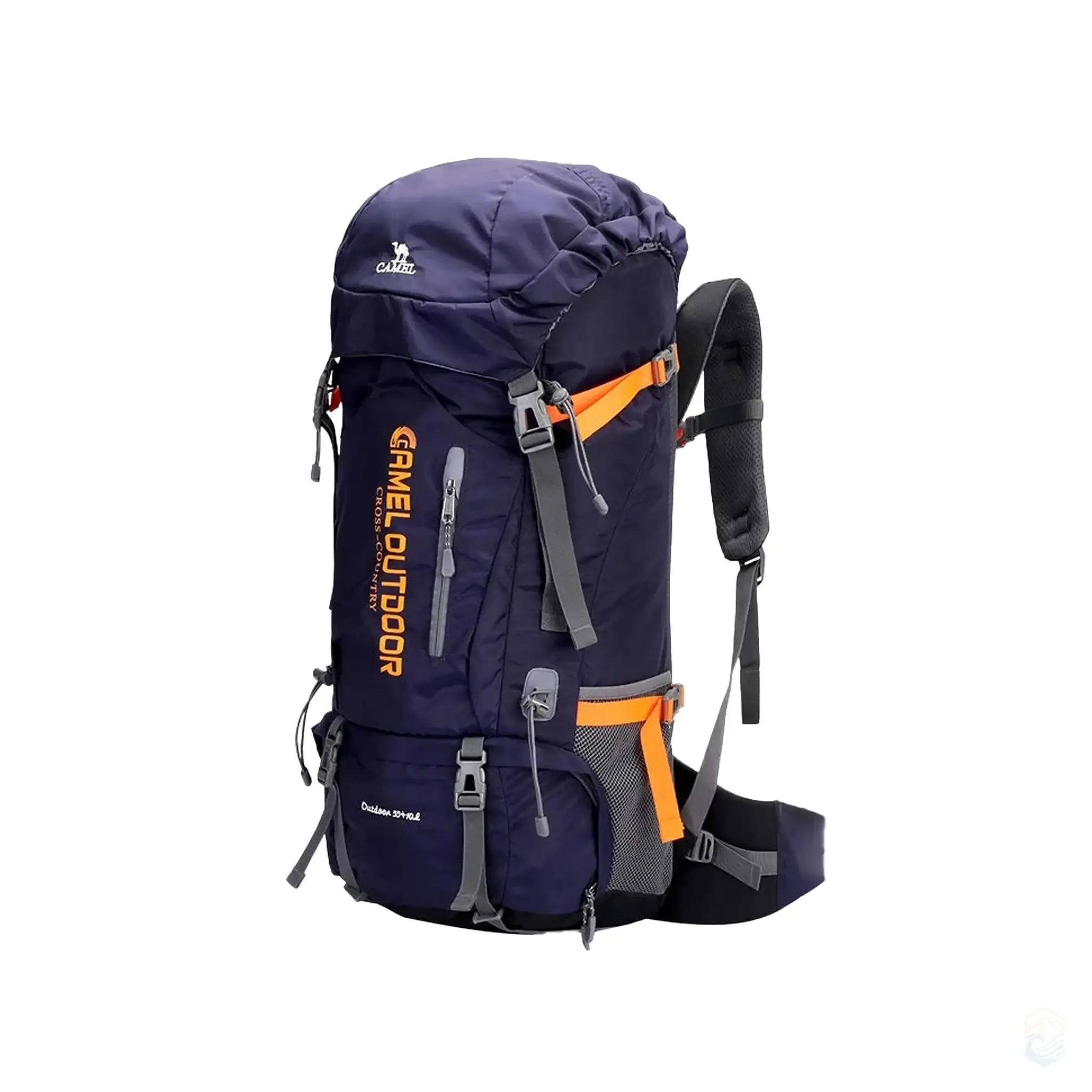Camel 65L Waterproof Hiking Backpack Large Capacity Outdoor Bag for Camping and Extended Trips