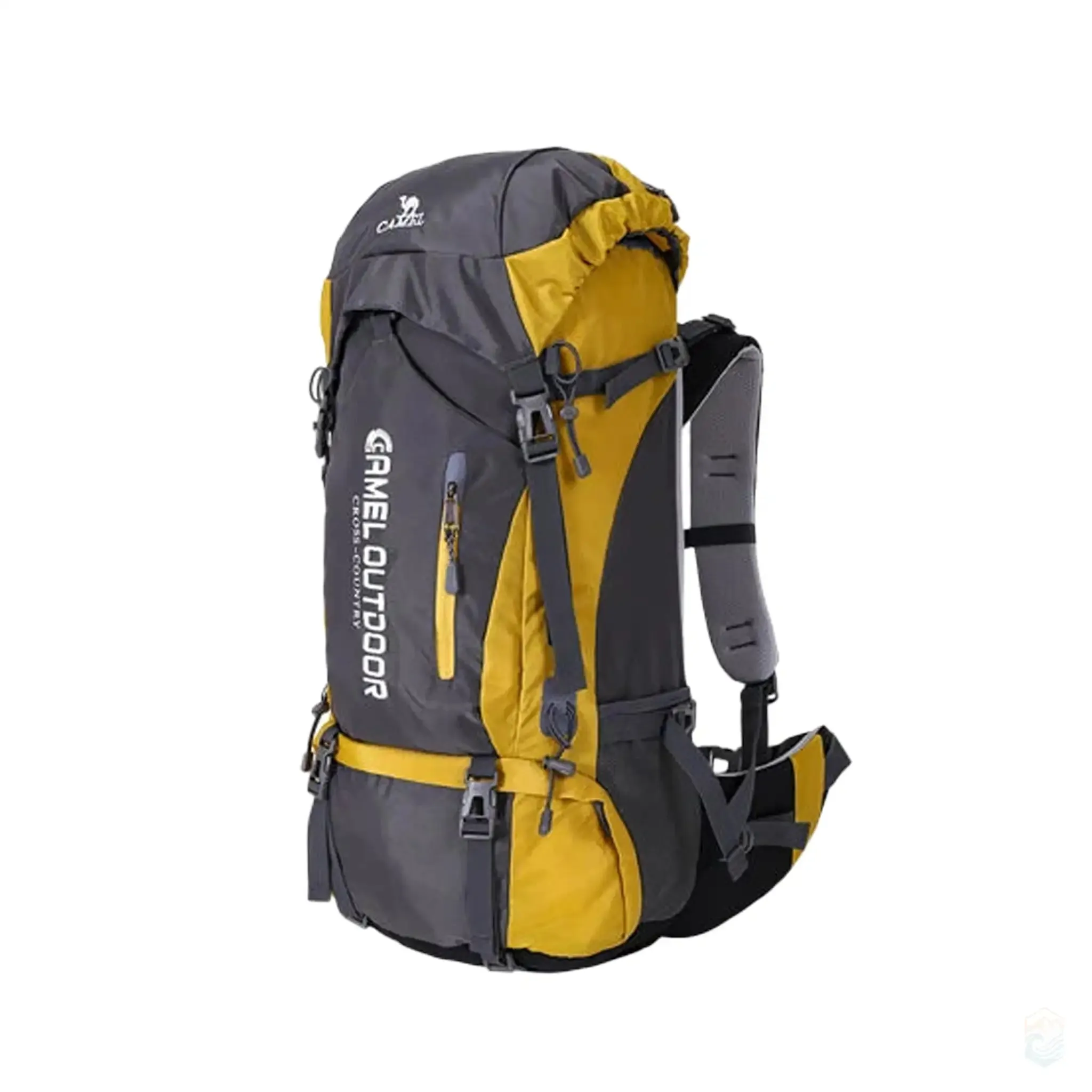 Camel 65L Waterproof Hiking Backpack Large Capacity Outdoor Bag for Camping and Extended Trips