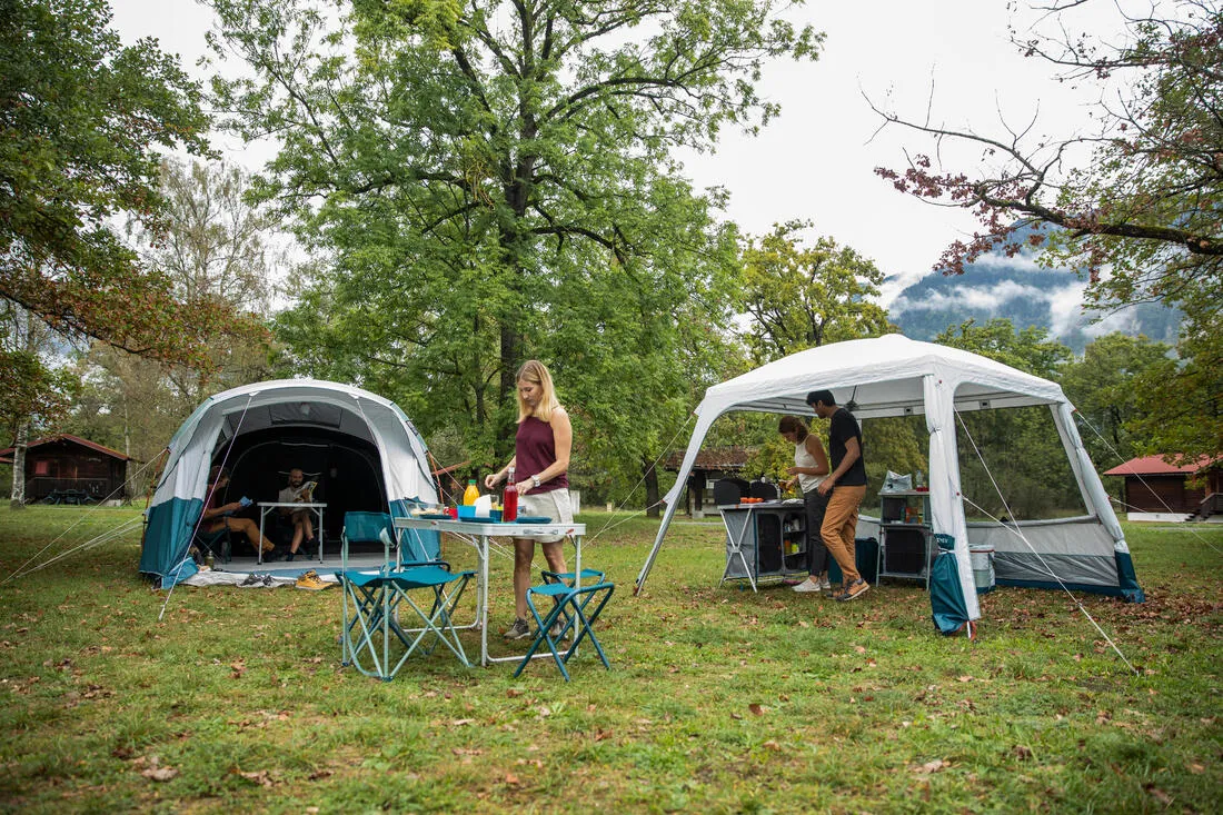 Camping Living Room with Poles Arpenaz Base Fresh 10-Person