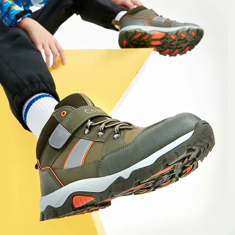 Children's golden hiking shoes autumn and winter sports cotton shoes new non-slip shoes