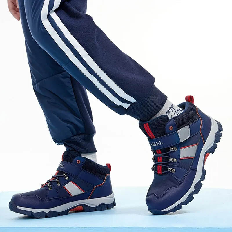 Children's golden hiking shoes autumn and winter sports cotton shoes new non-slip shoes
