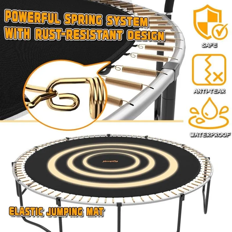 Classic Outdoor Trampoline with Basketball Hoop