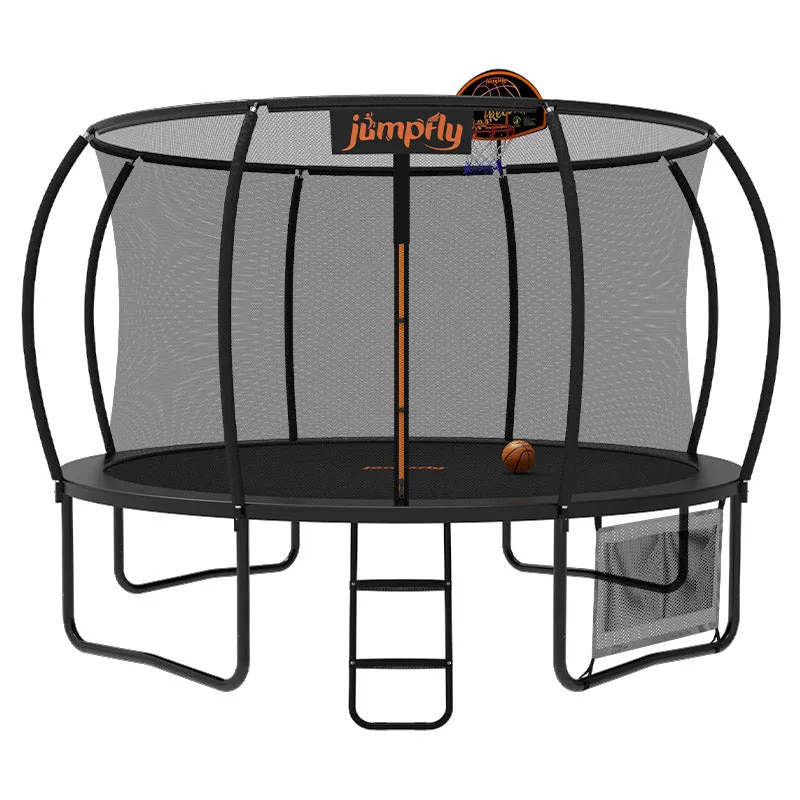 Classic Outdoor Trampoline with Basketball Hoop