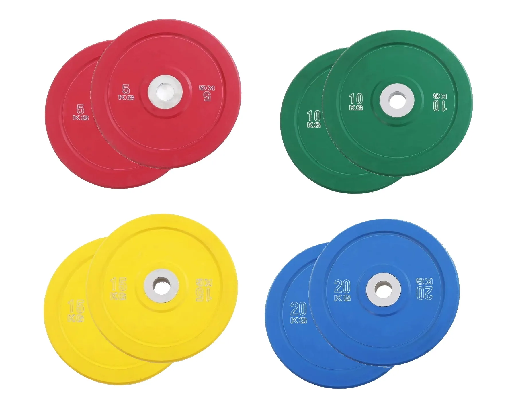 Colour Bumper Plates - Pairs of 5kg, 10kg, 15kg, 20kg