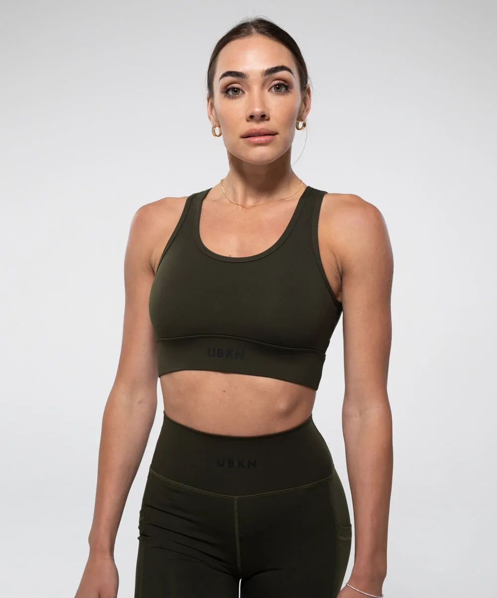 CONQUER Sports Bra in Olive