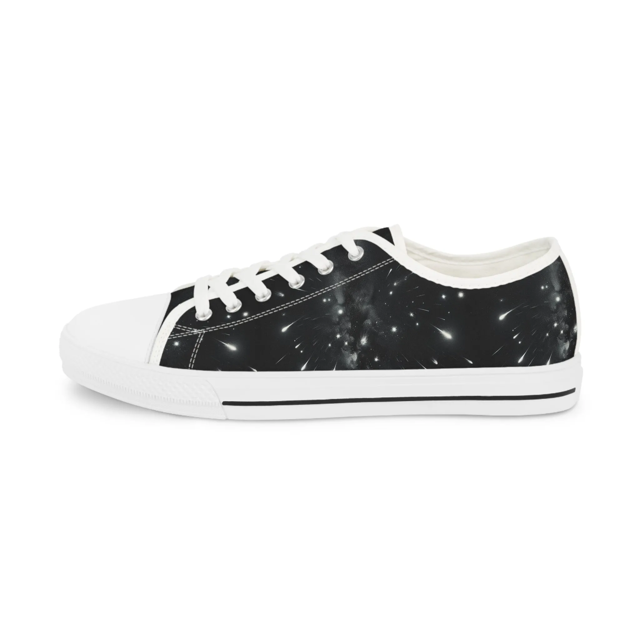 Cosmic Print Men's Low Top Sneakers - Trendy Casual Footwear for Space Lovers