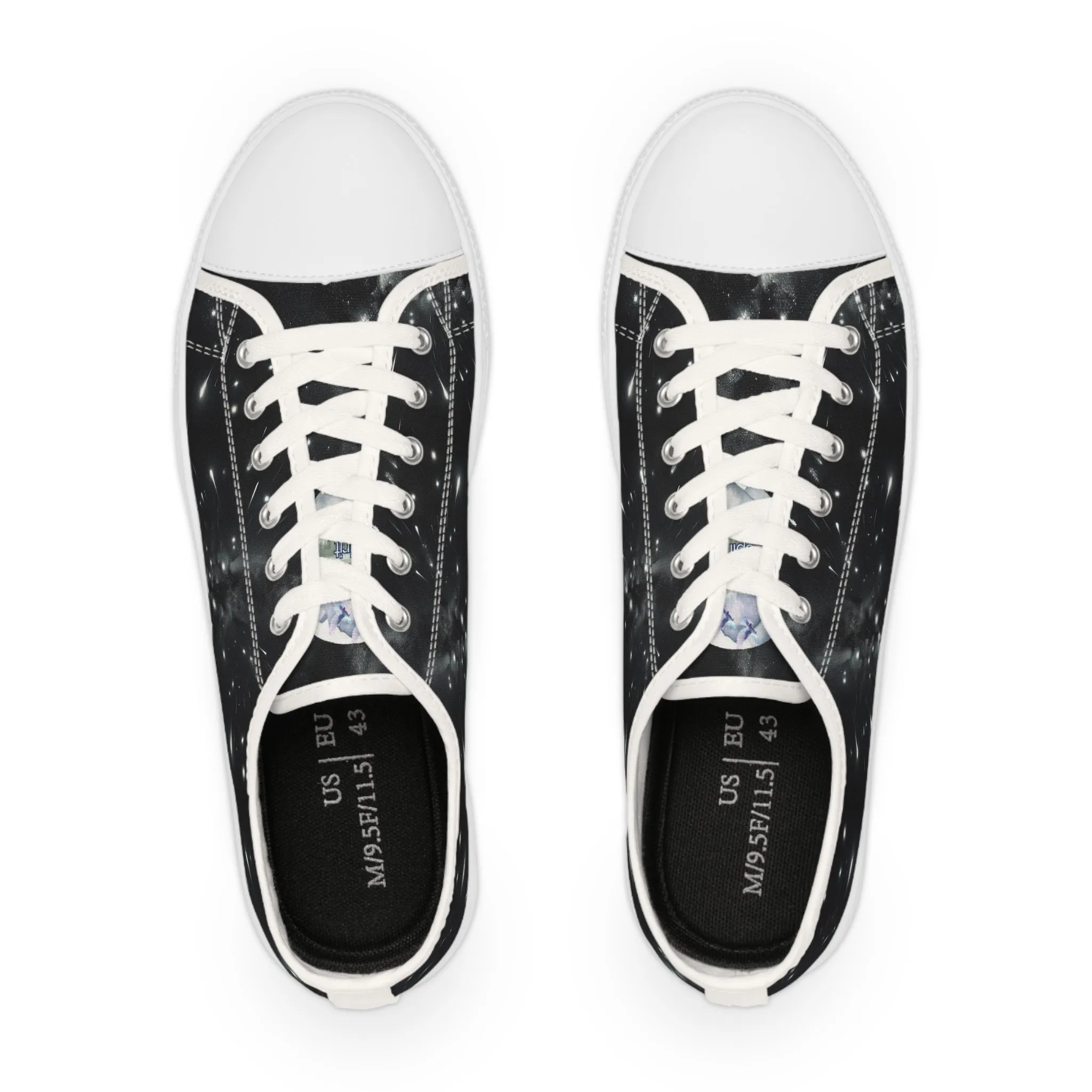 Cosmic Print Men's Low Top Sneakers - Trendy Casual Footwear for Space Lovers