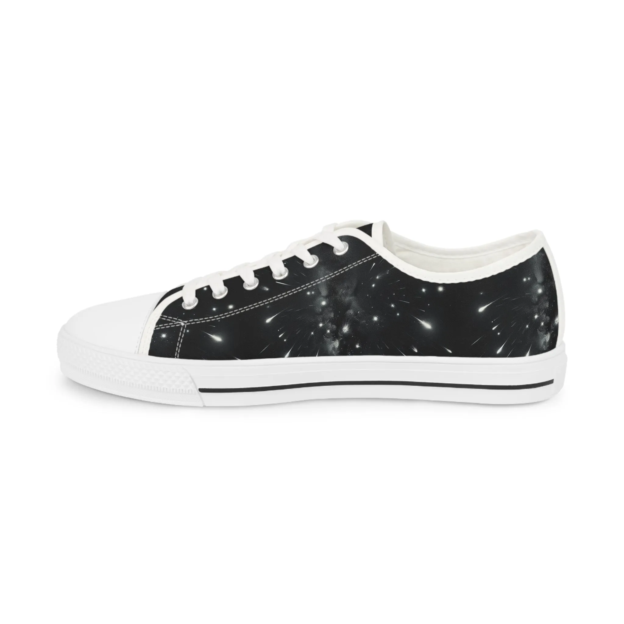 Cosmic Print Men's Low Top Sneakers - Trendy Casual Footwear for Space Lovers
