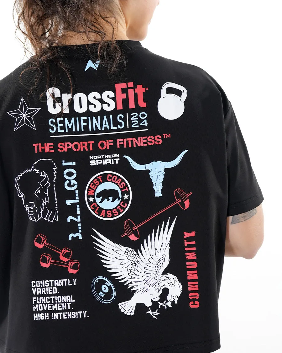 CrossFit® Baggy Top Patchwork Collector - WEST COAST CLASSIC  Women overSized crop top