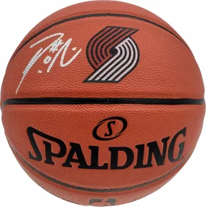 DAMIAN LILLARD AUTOGRAPHED LOGO BASKETBALL TRAIL BLAZERS BECKETT 195279