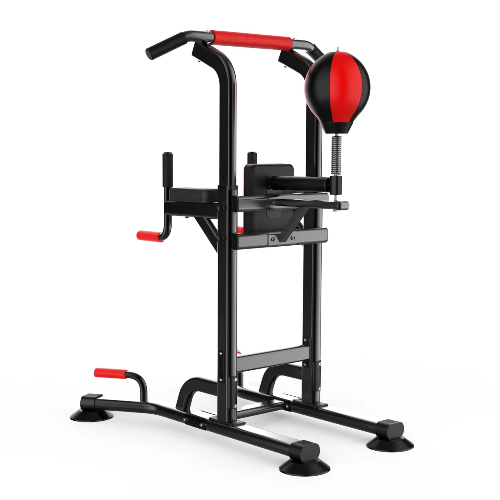 Dip Station Pull Up Bar Strength Training w/ Speed Punching Bag Boxing Ball