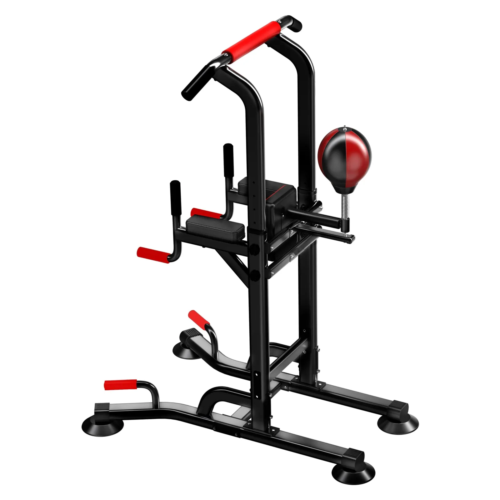 Dip Station Pull Up Bar Strength Training w/ Speed Punching Bag Boxing Ball