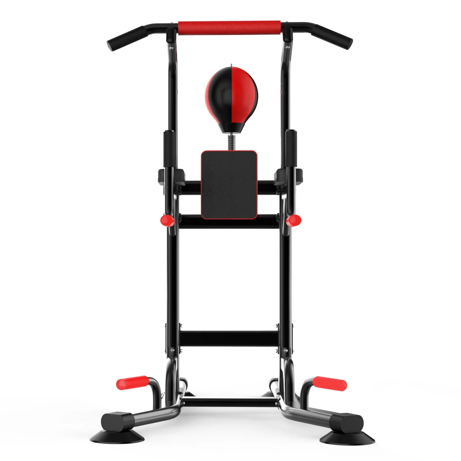 Dip Station Pull Up Bar Strength Training w/ Speed Punching Bag Boxing Ball