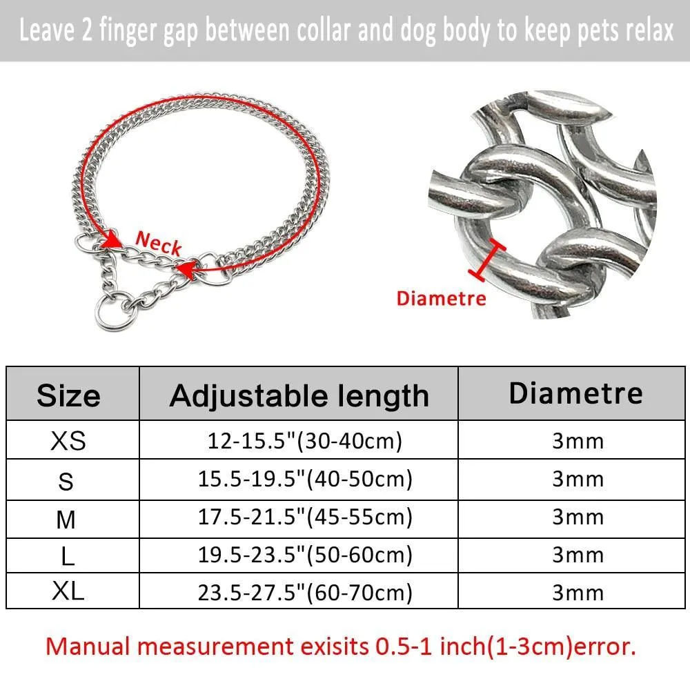 Dog Training Choke Chain Collar/Stainless Steel Slip Collar