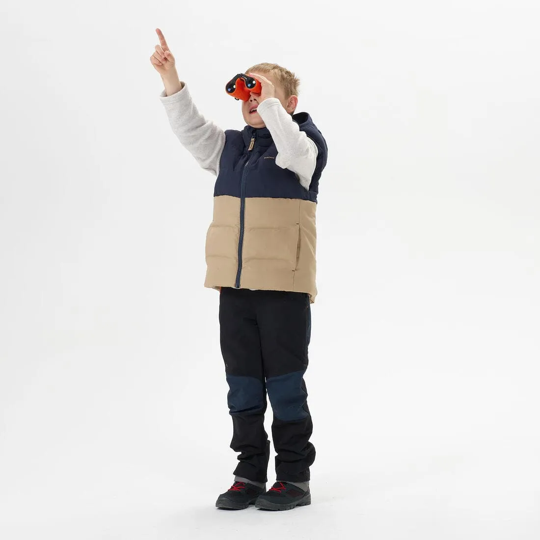 Doudoune sans manches de randonnée beige et bleue - enfant 2-6 ans
