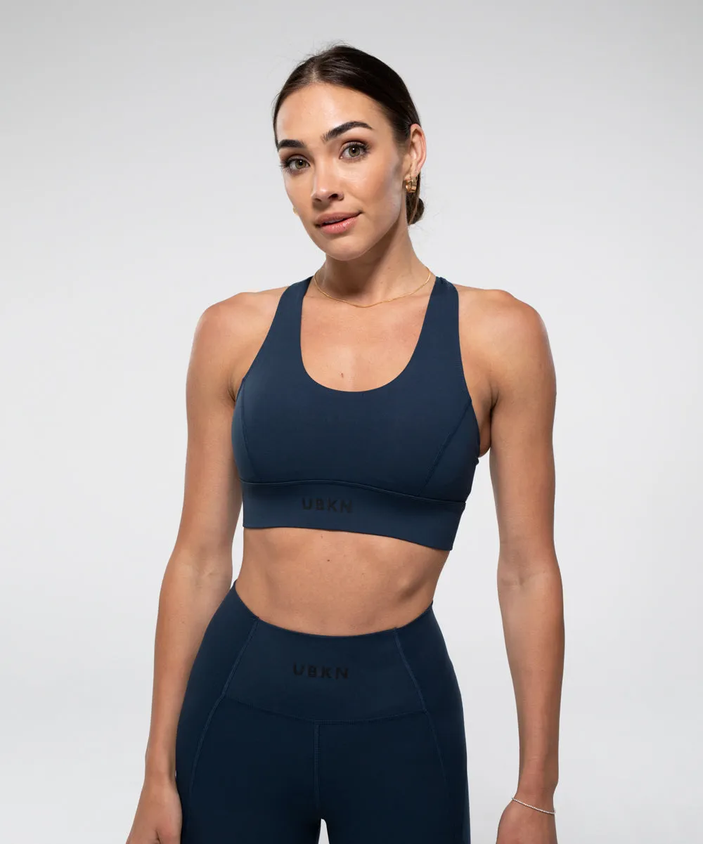 FIERCE Sports Bra in Steel Blue