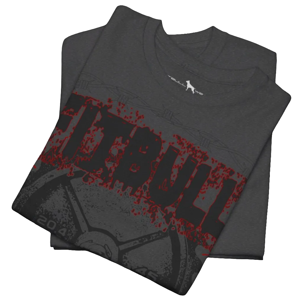 Fitbull Unleash The Beast Fitbull Heavy Cotton T-Shirt Sports Garment Bodybuilding Apparell Gym Gear Crossfit Training Clothing Workout Clothes Dark Heather