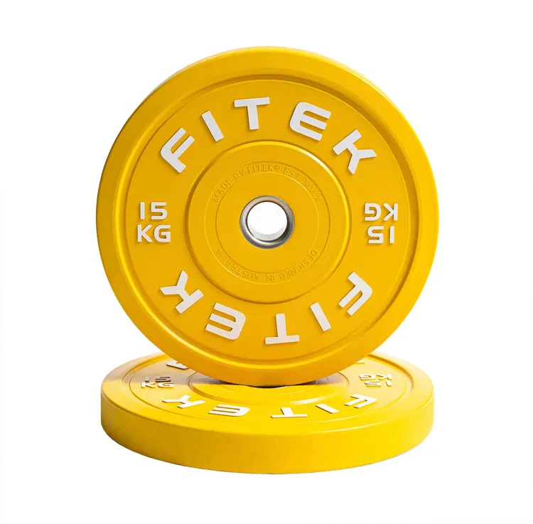 FITEK Ozilliant Virgin Rubber Colour 15kg Bumper Plate Set